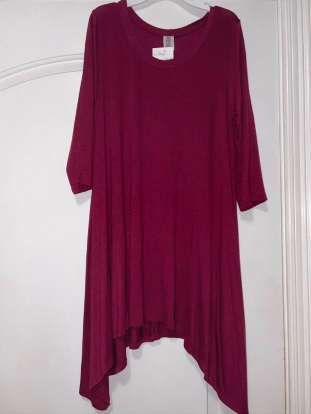 Women’s Relaxed Asymmetric Tunic Top - Wine